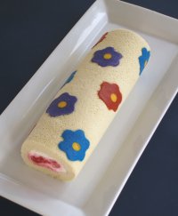 Decorated Sponge Cake Roll Recipe