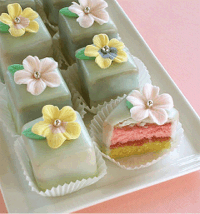 Spring Blossom Petits Fours or Petit Four Squares Recipe