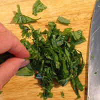 Chiffonade of basil